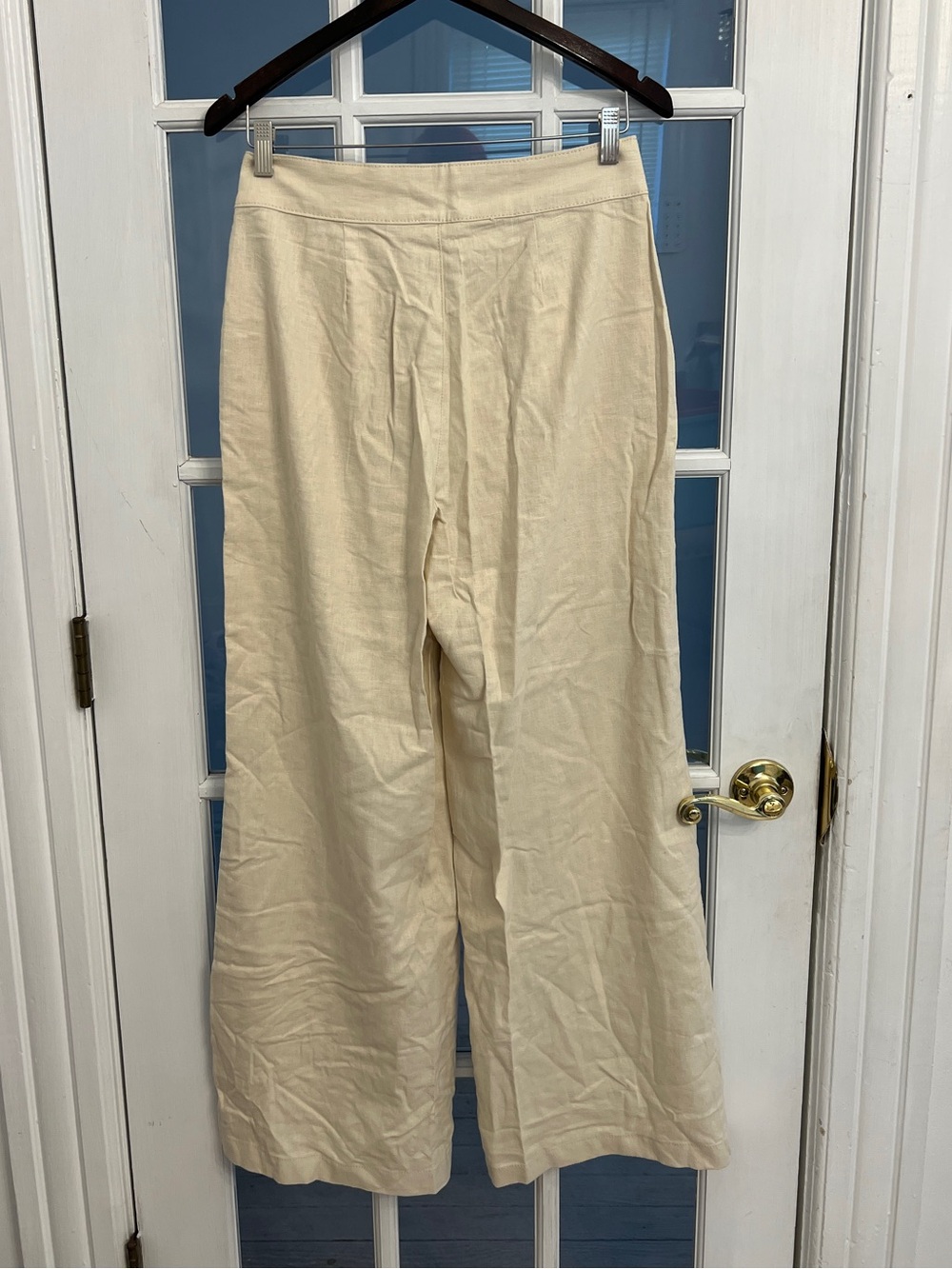 CHRISTIAN SIRIANO Women’s Linen Vest Wide Leg Pants 2 Piece Set Ivory Size 6 - Picture 5 of 7